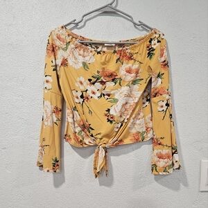 Floral Off-Shoulder Blouse in Yellow
